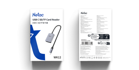 Фото Netac Flash card reader WK12, USB3.0 Type-C to mSD/SD (repl. NT09WK12-30GR)