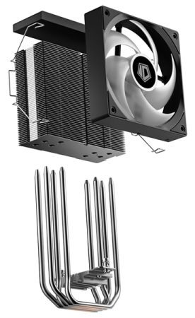 Фото ID-COOLING SE-214-XT V2 ARGB LGA1851/1700/1200/115X/AM5/AM4 (16шт/кор, TDP 200W, PWM, 4 тепл.трубки прямого контакта, FAN 120mm, Addressable RGB LED) RET