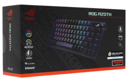 Фото ASUS M701 ROG AZOTH, Wired, 2,4Hz, Bluetooth 5.1, 75%, PBT, RGB, Black