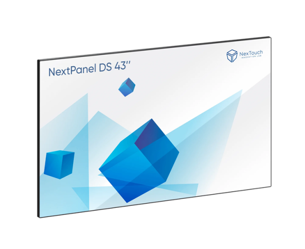 Фото Профессиональная панель Nextouch Nextpanel DS: 43", 4К (3840?2160), 16:9, 60 Гц, 580 кд/м2, 5000:1, 1,07 млрд цветов, защитное стекло (закаленное, антибликовое), рамка 10мм, акустика 2х15 Вт. Режим ра