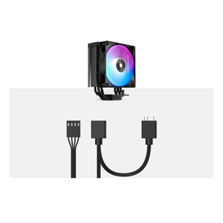 Фото Ocypus Delta A40 BK ARGB, 120mm ARGB FAN, Top Panel, 4 HEAT PIPES, 4-PIN PWM, 500-2000 RPM, 29DBA, HYDRO BEARING, LGA115X/1200/1700/18XX, AM4/AM5