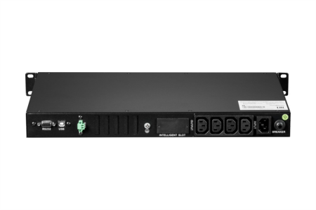 Фото Systeme Electric Smart-Save SMT, 750VA/450W, RM 1U, Line-Interactive, LCD, Out: 230V 4xC13, SNMP Intelligent Slot, USB, RS-232