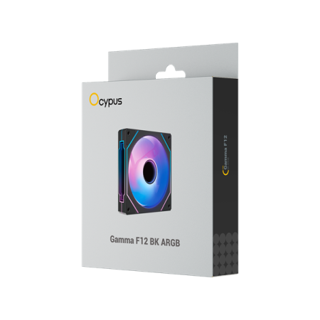 Фото Ocypus Gamma F12 BK ARGB, 120x120x25mm, 4-PIN PWM, 800-1600 RPM, 31 DBA MAX, HYDRO BEARING
