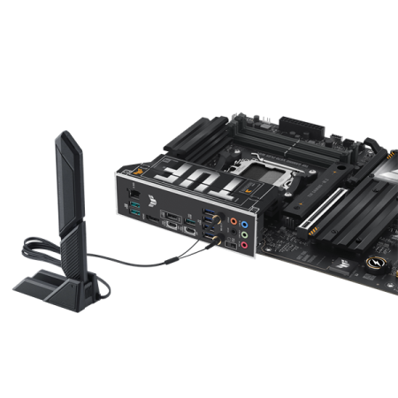 Фото ASUS TUF GAMING X870-PLUS WIFI, AM5, X870, 4*DDR5, 2*SATA, 4*M.2, 1*USB 2.0, 7*USB 3.2, 2*USB4, 2*Type-C, 3*PCIx16, HDMI, ATX; 90MB1IU0-M0EAY0