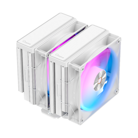 Фото Ocypus Delta A62 WH ARGB, 2x120mm ARGB FAN, Top Panel, 6 HEAT PIPES, 4-PIN PWM, 500-2000 RPM, 29DBA, HYDRO BEARING, LGA115X/1200/1700/18XX, AM4/AM5
