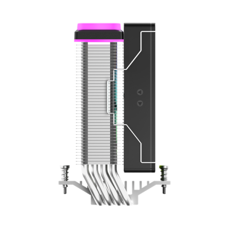 Фото Ocypus Delta A40 SE BK ARGB, 120mm ARGB FAN, Top ARGB Panel, 4 HEAT PIPES, 4-PIN PWM, 800-1800 RPM, 31DBA, HYDRO BEARING, LGA115X/1200/1700/18XX, AM4/AM5