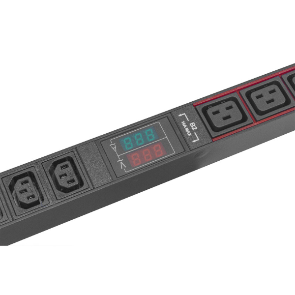 Смотреть Блок розеток HIDEN однофазный вертикальный, 24 розетки С13, 6 розеток С19, 32A, авт. выкл. (2x16А), амперметр/вольтметр (2шт), кабель питания 3м (3х4мм2) с вилкой IEC 60309 Фото Блок розеток HIDEN однофазный вертикальный, 24 розетки С13, 6 розеток С19, 32A, авт. выкл. (2x16А), амперметр/вольтметр (2шт), кабель питания 3м (3х4мм2) с вилкой IEC 60309