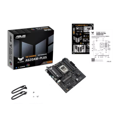 Фото ASUS TUF GAMING A620AM-PLUS, AM5, A620A, 4*DDR5, 4*SATA, 2*M.2, 2*USB 3.2, 4*USB 2.0, 1*PCIx16, 1*PCIx1, 2*DP+HDMI, mATX;