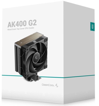 Фото DEEPCOOL AK400 G2 LGA1851/1700/1200/115X/AM5/AM4 (12шт/кор, TDP 220W, PWM, Fan 120mm, 4 тепл. Трубки, Wood-grain top cover, черный) RET (R-AK400G2-BKNNMN-GJD)