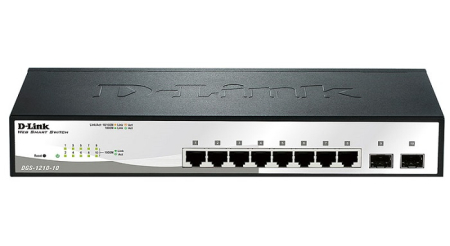 Фото D-Link Настраиваемый L2 коммутатор, 8х1000Base-T, 2х1000Base-X SFP, упрощенный интерфейс CLI