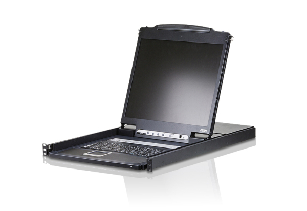 ATEN 19" 8-Port PS/2-USB VGA Single Rail LCD KVM Switch