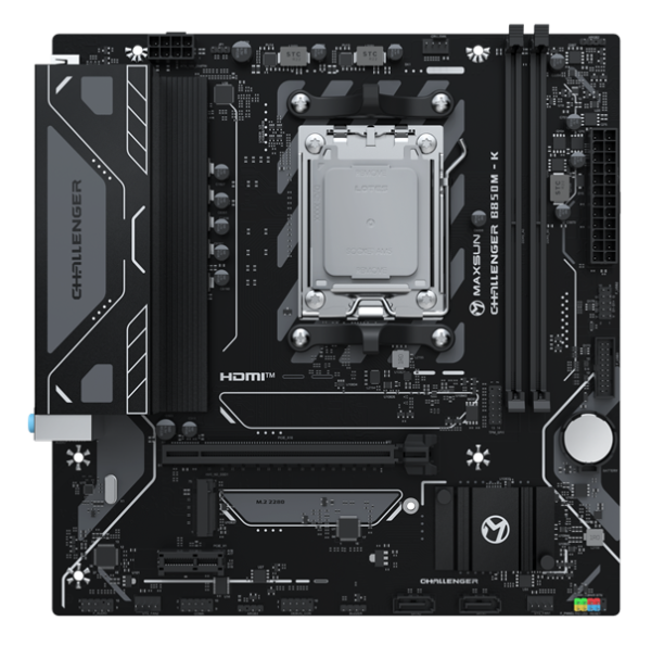 MAXSUN MS-Challenger B850M-K, AM5, B850, 2*DDR5, 2*SATA3, M.2, 4*USB 3.2, 2*USB 2.0, 1*PCIEx16, 1*PCIEx1, DP+HDMI, mATX