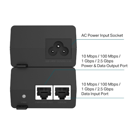 Фото TP-Link POE260S, Omada 2.5G PoE+ Injector Adapter