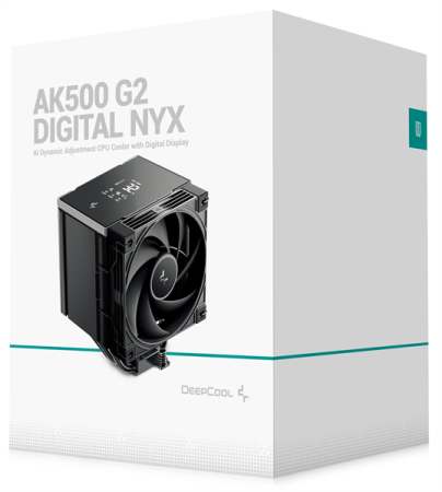 Фото DEEPCOOL AK500 G2 DIGITAL NYX LGA1851/1700/1200/115X/AM5/AM4 (9шт/кор, TDP 240W, PWM, Fan 120mm, 5 тепл. Трубок, Copper Base, черный) RET (R-AK500G2-BKNNMN-GJD-1)