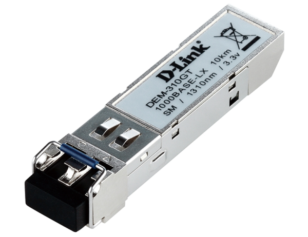 Фото D-Link SFP-трансивер, 1000Base-LX (Duplex LC), 1310 нм, для одномодового кабеля, до 10 км