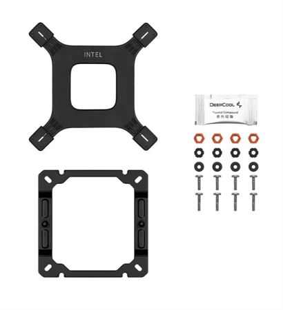 Фото DEEPCOOL AG400 BK ARGB V2 LGA1851/1700/1200/115X/AM5/AM4 (18шт/кор, TDP 220W, PWM, ARGB Fan 120mm, 4 тепл. трубки, черный) RET (R-AG400-BKAMMN-GJD)