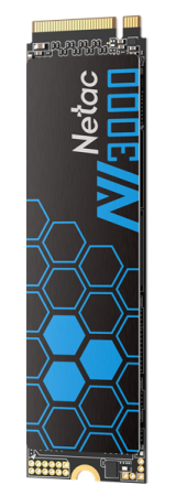 Фото Netac SSD NV3000 1TB PCIe 3 x4 M.2 2280 NVMe 3D NAND, R/W up to 3100/2100MB/s, IOPS(R4K) 220K/160K, TBW 600TB, with heat sink, 5y wty