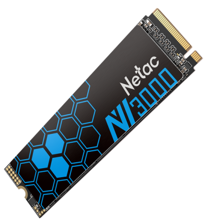 Фото Netac SSD NV3000 1TB PCIe 3 x4 M.2 2280 NVMe 3D NAND, R/W up to 3100/2100MB/s, IOPS(R4K) 220K/160K, TBW 600TB, with heat sink, 5y wty