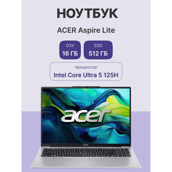 Смотреть Ноутбук ACER Aspire Lite AL16-71P-5137 16" (NX.D4YCD.004) Фото Ноутбук ACER Aspire Lite AL16-71P-5137 16" (NX.D4YCD.004)