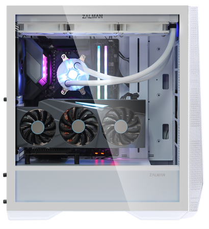 Фото ZALMAN Z9 ICEBERG, EATX, WHITE, WINDOW, 4x3.5", 6x2.5", 2xUSB2.0, 2xUSB3.0, 1xUSB 3.1 Gen2 Type-C, FRONT 1x140mm, REAR 1x140mm