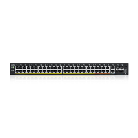 Фото L3 Access Zyxel NebulaFlex Pro XGS2220-54FP, rack 19", 48xRJ-45: 1G PoE+ (8 из них PoE++), 2xRJ-45: 1/2.5/5/10G PoE++, 4xSFP+, бюджет PoE 960 Вт