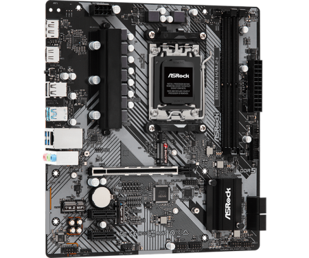 Фото ASROCK B650M-H/M.2+, AM5, B650, 2*DDR5, 4*SATA, 2*M.2, 3*USB 3.2, 2*USB 2.0, Type-C, 1*PCIx16, 2*PCIx1, 1xM.2 (Key E), HDMI+DP, mATX