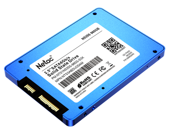 Фото Netac SSD N535S 960GB 2.5 SATAIII 3D NAND, 7mm, R/W up to 560/520MB/s, TBW 560TB, 5y wty