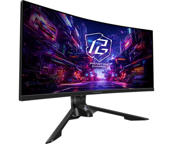 Фото ASROCK 34" PG34QRT2B VA Curved 3840x2160 1 ms GTG 500 cd 180Hz HDR 400 VESA HAS Tilt HDMI*2 DP*2 MM HAS Swivel Pivot Black