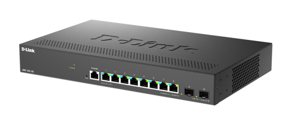 Фото D-Link Управляемый L2 коммутатор, 8x2.5GBase-T, 2x10GBase-X SFP+, защита от статического электричества до 6 кВ, CLI, консольный порт RJ-45