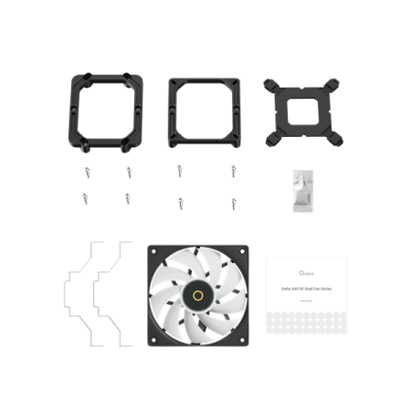 Фото Ocypus Delta A40 SE BK Dual Fan ARGB, 2x120mm ARGB FAN, Top ARGB Panel, 4 HEAT PIPES, 4-PIN PWM, 800-1800 RPM, 31DBA, HYDRO BEARING, LGA115X/1200/1700/18XX, AM4/AM5