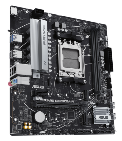 Фото ASUS PRIME B650M-R, AM5, B650, 2*DDR5, 4*SATA, 2*M.2, 2*USB 3.2, 4*USB 2.0, 2*PCIx16, 1*PCIx1, HDMI, mATX; 90MB1H30-M0EAY0