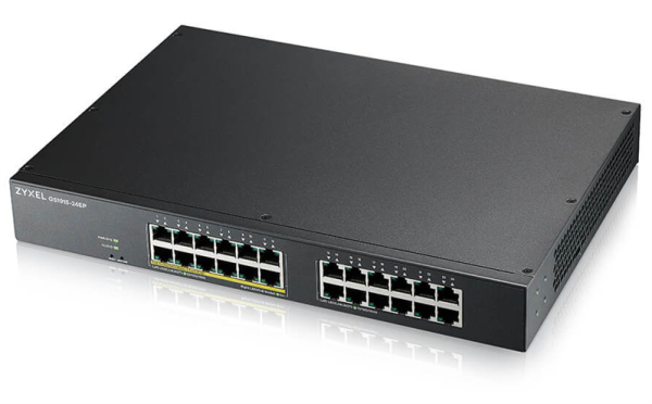 Smart L2 PoE+ Zyxel NebulaFlex GS1915-24EP, rack 19", 24xGE (12xPoE+), бюджет PoE 130 Вт