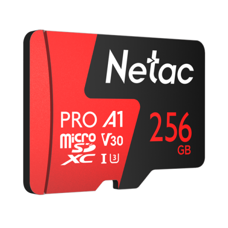 Фото Netac P500 Extreme PRO 256GB MicroSDXC V30/A1/C10 up to 100MB/s, retail pack with SD Adapter