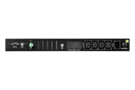 Фото Systeme Electric Smart-Save SMT, 750VA/450W, RM 1U, Line-Interactive, LCD, Out: 230V 4xC13, SNMP Intelligent Slot, USB, RS-232