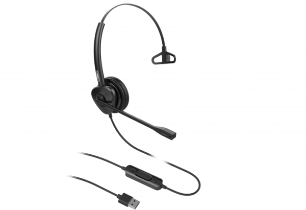 Fanvil HT301-U Моно гарнитура USB, кож.зам., HD Audio, складной микрофон, 1,8м., 73г.