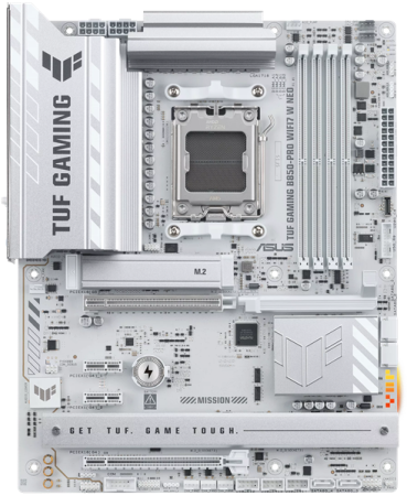 Фото ASUS TUF GAMING B850-PRO WIFI7 W NEO, AM5, B850, 4*DDR5, 4*SATA, 3*M.2, 4*USB 3.2, 2*USB 2.0, Type-C, 3*PCIx16, 2*PCIx1, DP+HDMI, ATX; 90MB1NW0-M0EAY0