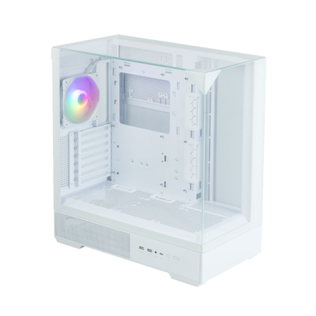 Фото ZALMAN P40 Prism, ATX, WHITE, WINDOW, 2x3.5", 3x2.5", 1xUSB TYPE-C, 2xUSB3.0, REAR 1x120mm ARGB