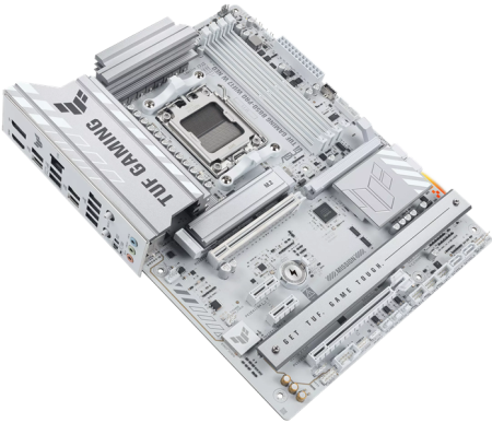 Фото ASUS TUF GAMING B850-PRO WIFI7 W NEO, AM5, B850, 4*DDR5, 4*SATA, 3*M.2, 4*USB 3.2, 2*USB 2.0, Type-C, 3*PCIx16, 2*PCIx1, DP+HDMI, ATX; 90MB1NW0-M0EAY0