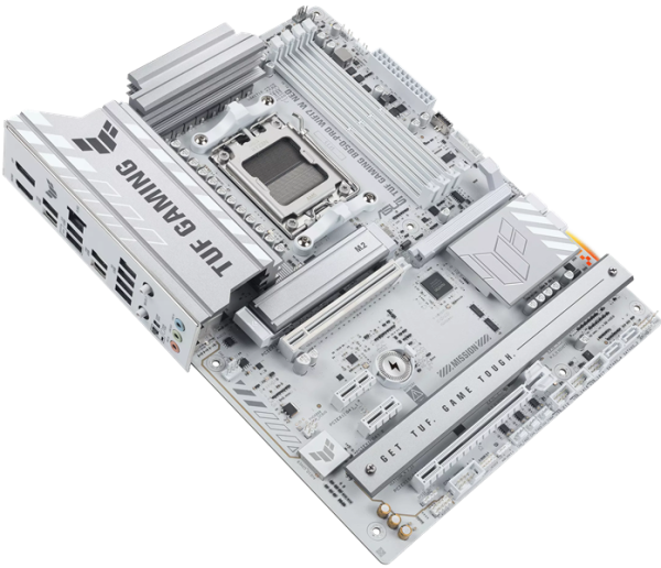 Фото ASUS TUF GAMING B850-PRO WIFI7 W NEO, AM5, B850, 4*DDR5, 4*SATA, 3*M.2, 4*USB 3.2, 2*USB 2.0, Type-C, 3*PCIx16, 2*PCIx1, DP+HDMI, ATX; 90MB1NW0-M0EAY0
