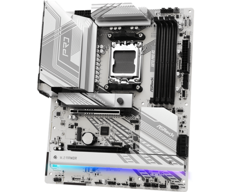 Фото ASROCK X870 PRO RS, AM5, X870, 4*DDR5, 4*SATA, 3*M.2, 6*USB 2.0, 4*USB 3.2, Type-C, 2*PCIx16, 1*M.2 (Key E), HDMI, ATX