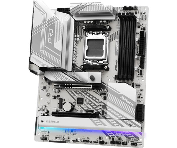 Фото ASROCK X870 PRO RS, AM5, X870, 4*DDR5, 4*SATA, 3*M.2, 6*USB 2.0, 4*USB 3.2, Type-C, 2*PCIx16, 1*M.2 (Key E), HDMI, ATX