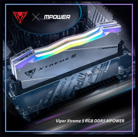 Фото Patriot Viper XTREME DDR5 DIMM MPOWER 32GB 6400MHz KIT 2*16GB CL32 32-40-40-84 1.4V RGB