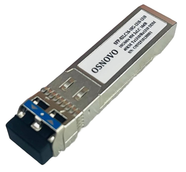 OSNOVO SFP-S2LC16-10G-1310-1310 Оптический SFP+ Модуль 10G. Single Mode 10 Гбит/c. 2LC. 16дБ. до 40км. Tx:1310/Rx:1310. DDM 0…+70°С.