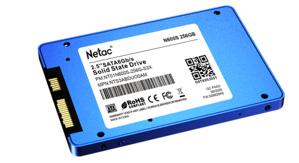 Фото Netac SSD N600S 256GB 2.5 SATAIII 3D NAND, 7mm, R/W up to 540/490MB/s, TBW 140TB, 5y wty