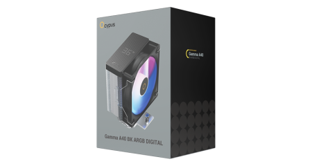 Фото Ocypus Gamma A40 BK ARGB Digital, 100mm ARGB FAN, Top Display Panel, 4 HEAT PIPES, 4-PIN PWM, 600-2400 RPM, 29.5DBA, HYDRO BEARING, LGA115X/1200/1700/18XX, AM4/AM5