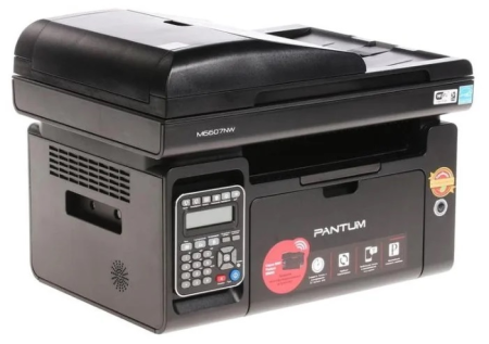 Фото Pantum M6607NW, P/C/S/F (with handset), Mono laser, А4, 22 ppm (max 20000 p/mon), 600 MHz, 1200x1200 dpi, 256 MB RAM, ADF35, paper tray 150 pages, USB, LAN, WiFi, start. cartridge 1600 pages