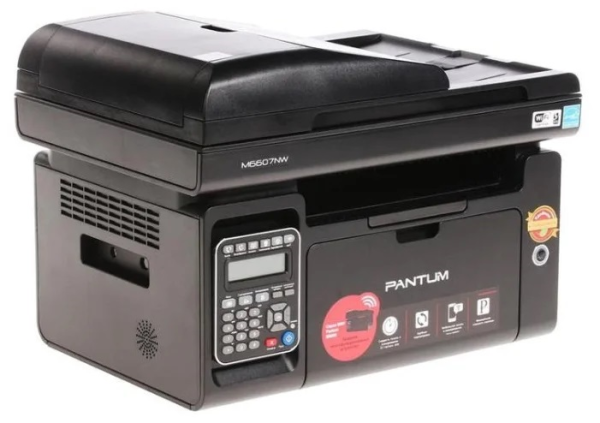 Фото Pantum M6607NW, P/C/S/F (with handset), Mono laser, А4, 22 ppm (max 20000 p/mon), 600 MHz, 1200x1200 dpi, 256 MB RAM, ADF35, paper tray 150 pages, USB, LAN, WiFi, start. cartridge 1600 pages
