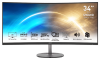 MSI PRO MP341CQ 34" 21:9 UWQHD(3440x1440) VA Curve1500R, 1ms(MPRT), 3000:1,100M:1,300nit,178/178,2xHDMI 2.0,DP 1.2,Tilt,Speaker,VESA,100Hz,Black,1y w-ty